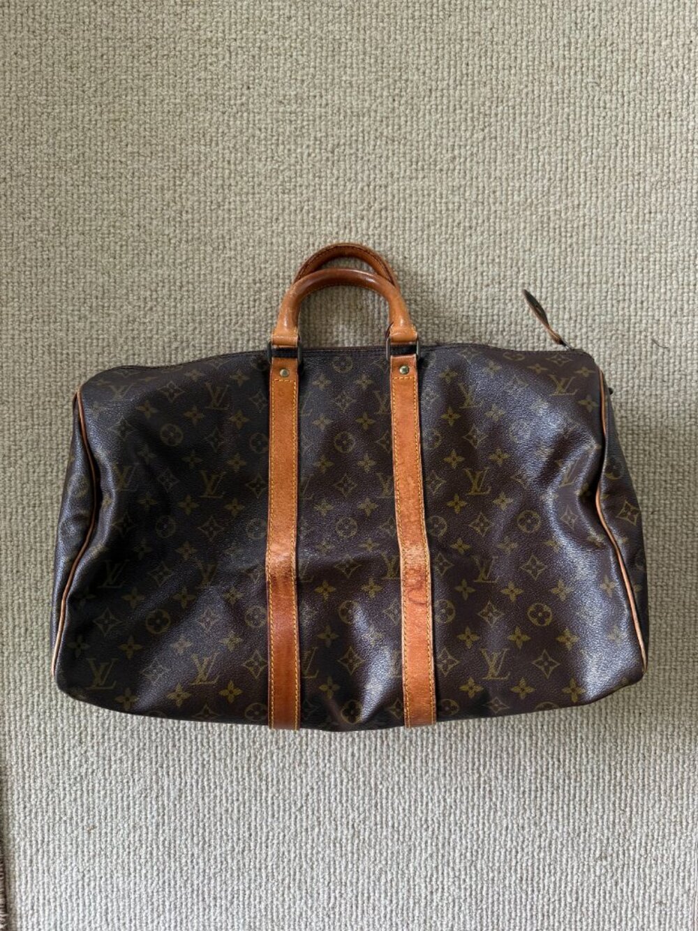 LOUIS VUITTON Keepall 45 Monogram Travel Satchel Duffel Bag Vintage - Picture 8 of 13
